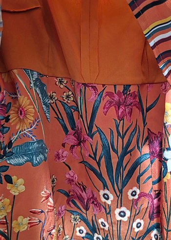 Renkli Çizgili Bağlamalı Bohem Bluz - Görsel 7