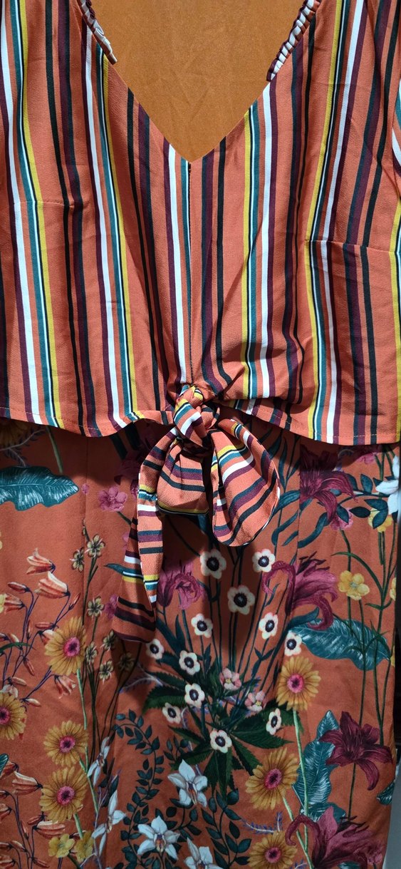 Renkli Çizgili Bağlamalı Bohem Bluz - Görsel 3