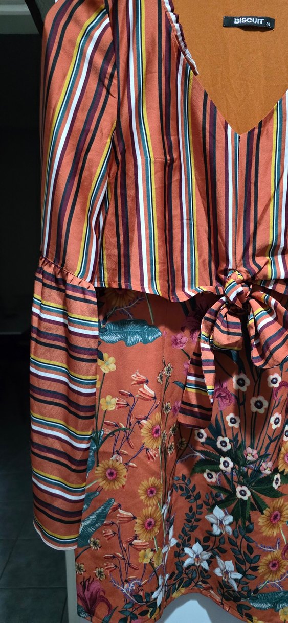 Renkli Çizgili Bağlamalı Bohem Bluz - Görsel 2