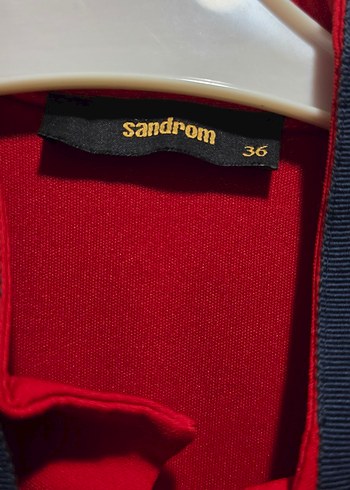 Uzun Kırmızı Kadın ceket - Görsel 3