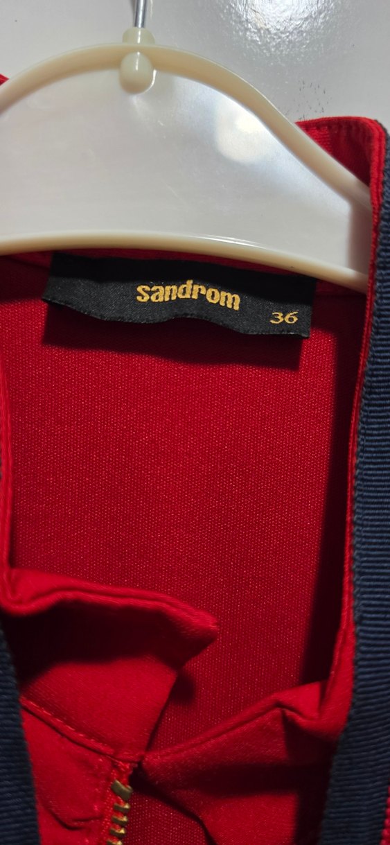 Uzun Kırmızı Kadın ceket - Görsel 3