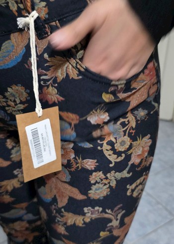 Kemer Detaylı Baskılı Bohem Kadın Pantolon - Görsel 5