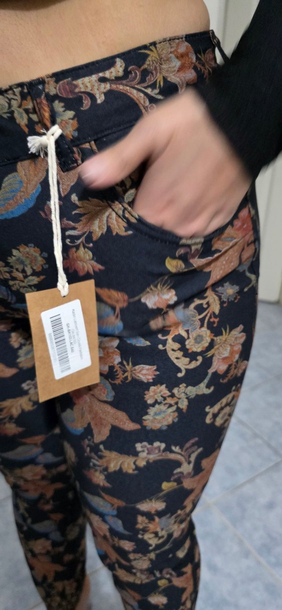 Kemer Detaylı Baskılı Bohem Kadın Pantolon - Görsel 5