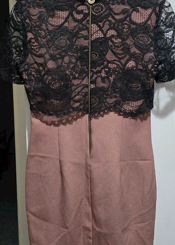 Dantel Detaylı Klasik Vintage Ofis Elbisesi - Görsel 5