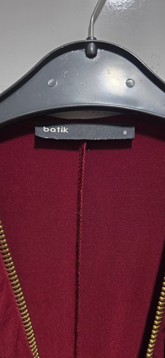 Bordo Kadın Uzun Kollu Salaş V Yaka Tunik - Görsel 4