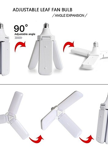 Diğer 48W 3 KOLLU BEYAZ LED PERVANE AMPUL