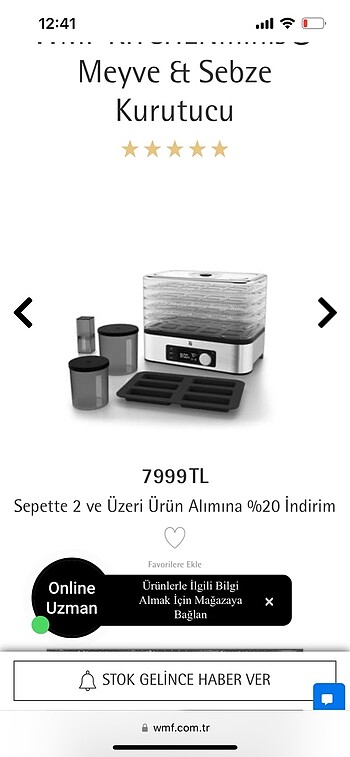 Beden Renk WMF sebze meyve kurutma makinesi