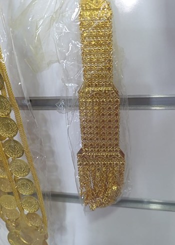 Zincir Detaylı Parlak Altın Vücut Zinciri - Görsel 5