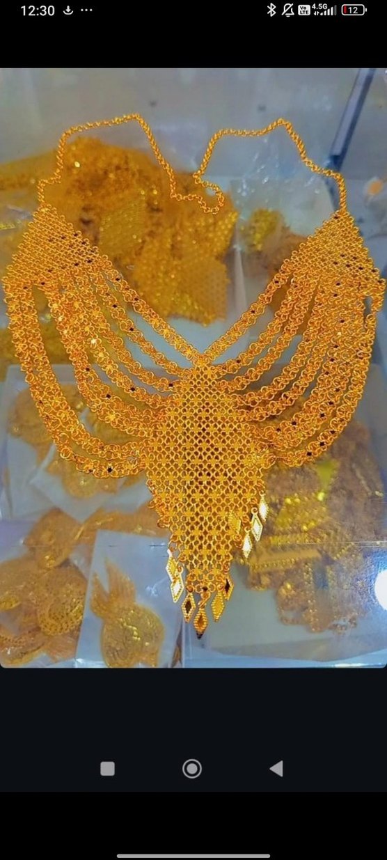 Zincir Detaylı Parlak Altın Vücut Zinciri - Görsel 4