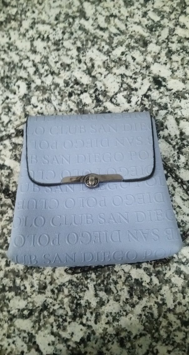 Mavi Zincir Detaylı Deri Kadın Çanta - Görsel 2