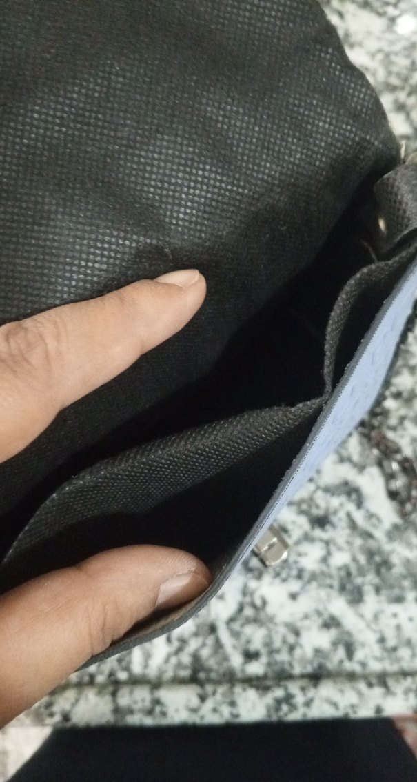 Mavi Zincir Detaylı Deri Kadın Çanta - Görsel 3