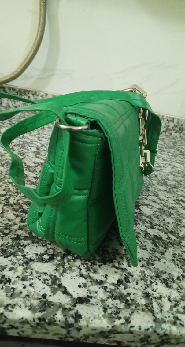 Yeşil Kemerli Deri Kadın Omuz Çantası - Görsel 2