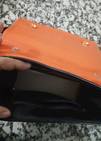 Turuncu Deri Fırfırlı Kadın Çanta - Görsel 3