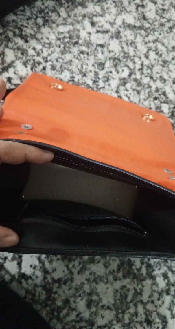 Turuncu Deri Fırfırlı Kadın Çanta - Görsel 3