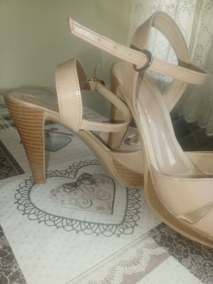 Diger Bej Topuklu Kadın Ayakkabı - Görsel 3