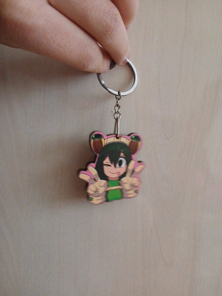 tsuyu anime tahta anahtarlık - Görsel 2