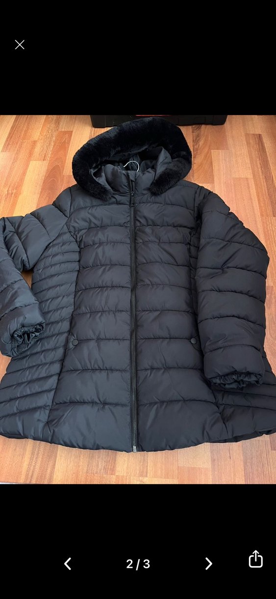 LCWAIKIKI Siyah Kadın Kapüşonlu Şişme Mont - Görsel 2