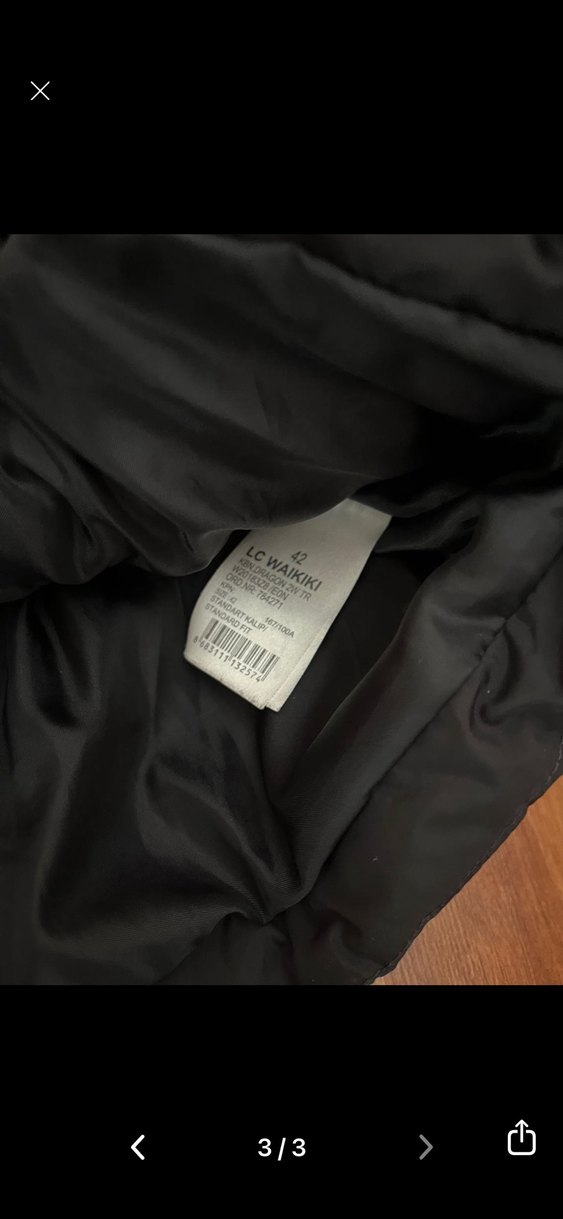 LCWAIKIKI Siyah Kadın Kapüşonlu Şişme Mont - Görsel 3