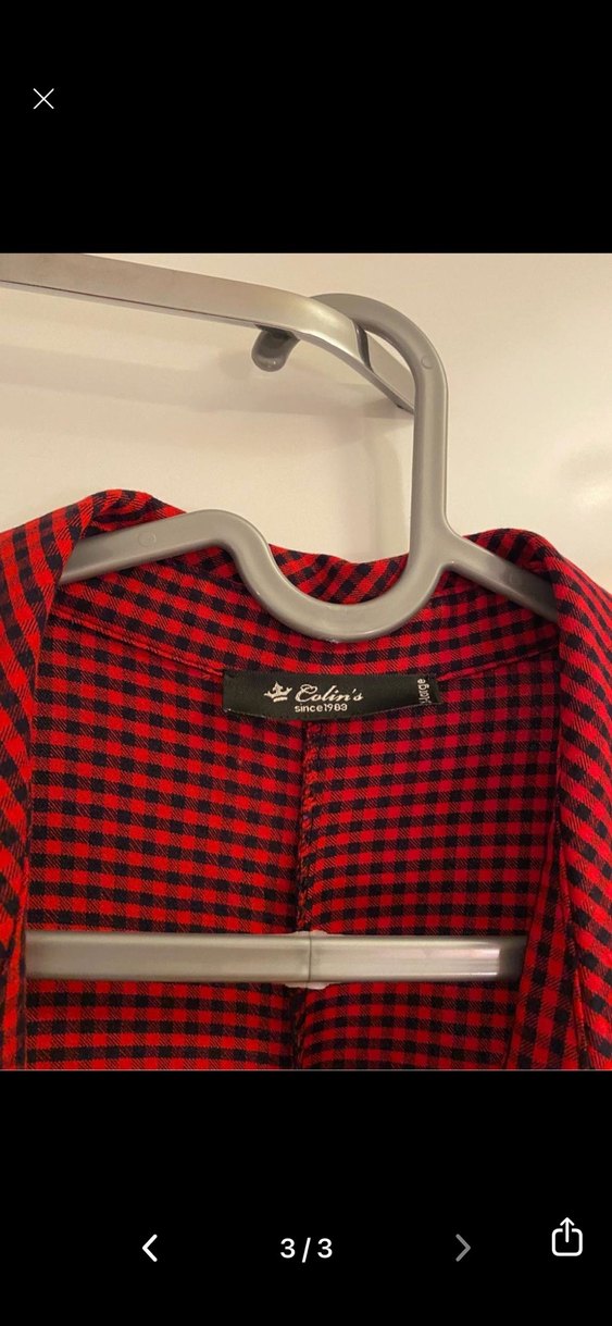 Düğmeli Uzun Kırmızı Kadın Gömlek - Görsel 3