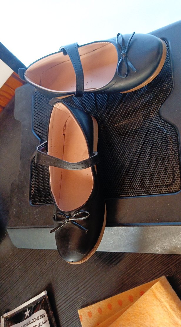 Kız Çocuk Siyah bantlı 32 numara Babet Ayakkabı - Görsel 2