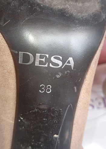 Bej Süet Stiletto Kadın Klasik Ayakkabı 38 no - Görsel 6