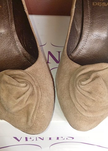 Bej Süet Stiletto Kadın Klasik Ayakkabı 38 no - Görsel 2