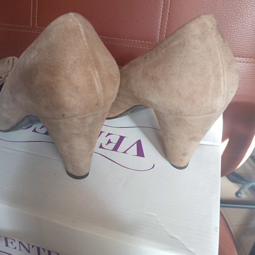 Bej Süet Stiletto Kadın Klasik Ayakkabı 38 no - Görsel 4