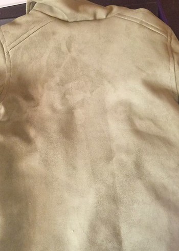 Bej ve Haki arası renk Süet Kız Çocuk Deri Ceket 5-6 yaş - Görsel 2