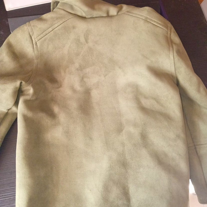 Bej ve Haki arası renk Süet Kız Çocuk Deri Ceket 5-6 yaş - Görsel 2