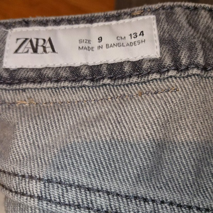 Zara Kız Çocuk Kot Pantolon Bol Paça - Görsel 4