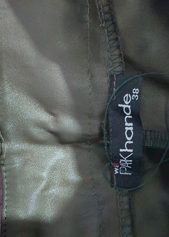 Kahverengi Kemerli Mini Deri Şort - Görsel 2