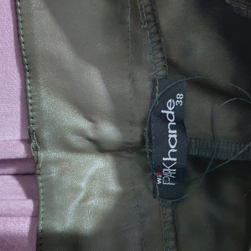 Kahverengi Kemerli Mini Deri Şort - Görsel 2