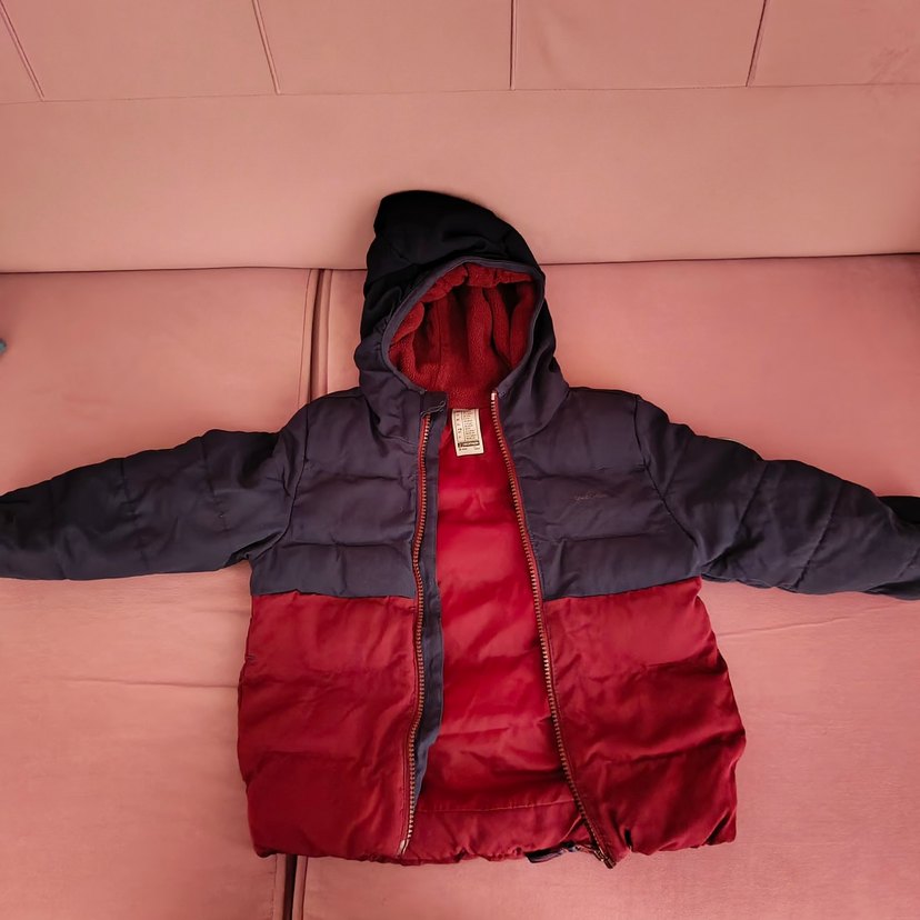 Kırmızı Siyah Erkek Çocuk Kapüşonlu Mont - Görsel 2