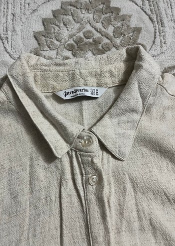 Kolsuz Bej Midi Keten Elbise - Görsel 3