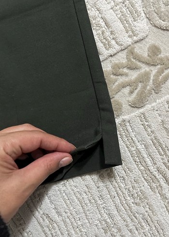 Düğmeli haki Kadın Kumaş Pantolon - Görsel 2