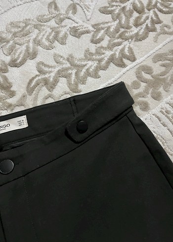 Düğmeli haki Kadın Kumaş Pantolon - Görsel 4