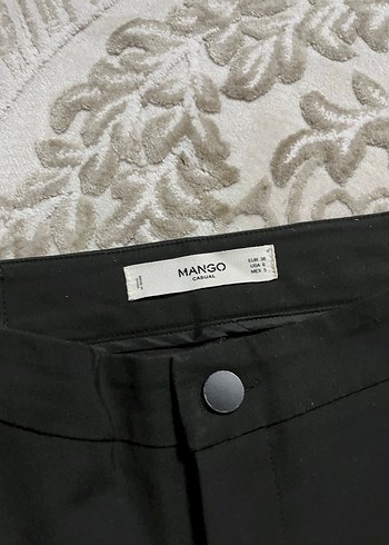 Düğmeli haki Kadın Kumaş Pantolon - Görsel 3