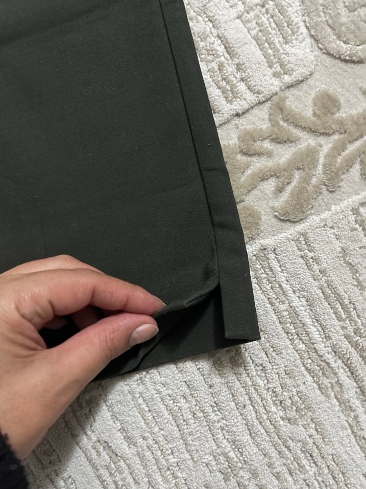 Düğmeli haki Kadın Kumaş Pantolon - Görsel 2