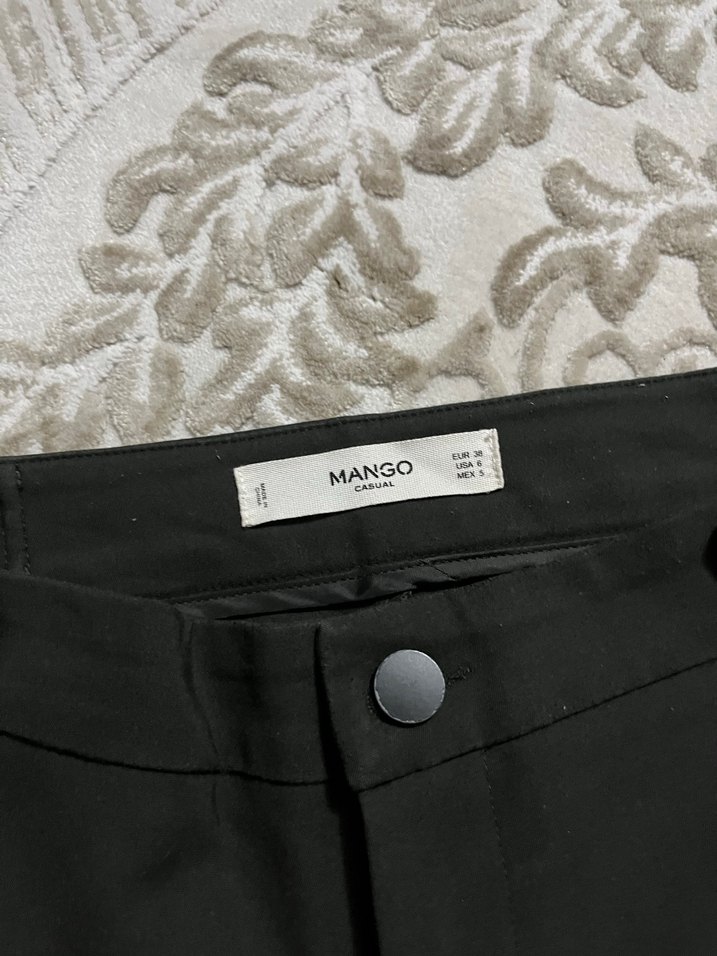 Düğmeli haki Kadın Kumaş Pantolon - Görsel 3