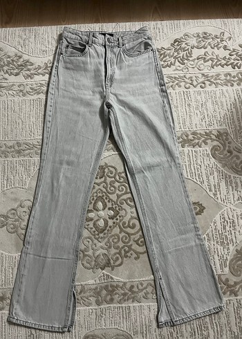 Gri Midi Boy Regular Fit Kadın Kot Pantolon - Görsel 2