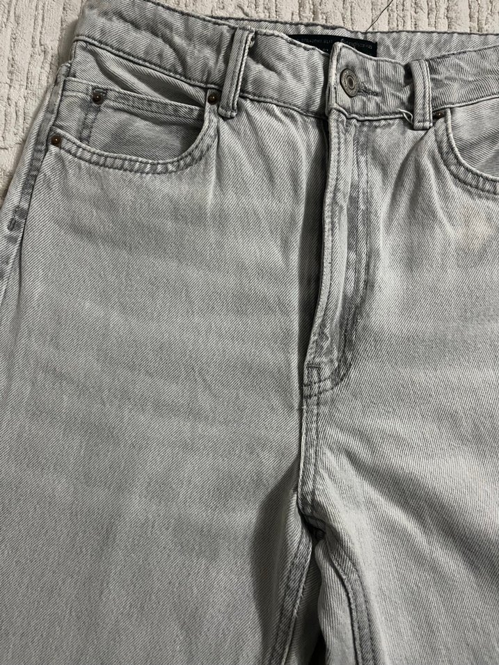 Gri Midi Boy Regular Fit Kadın Kot Pantolon - Görsel 4