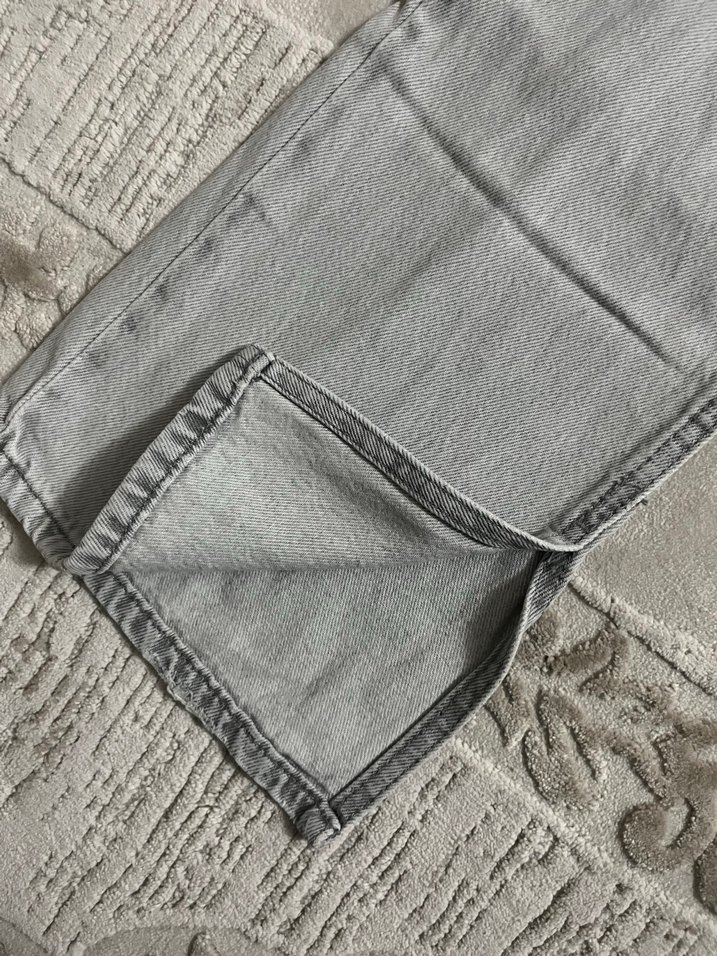 Gri Midi Boy Regular Fit Kadın Kot Pantolon - Görsel 5