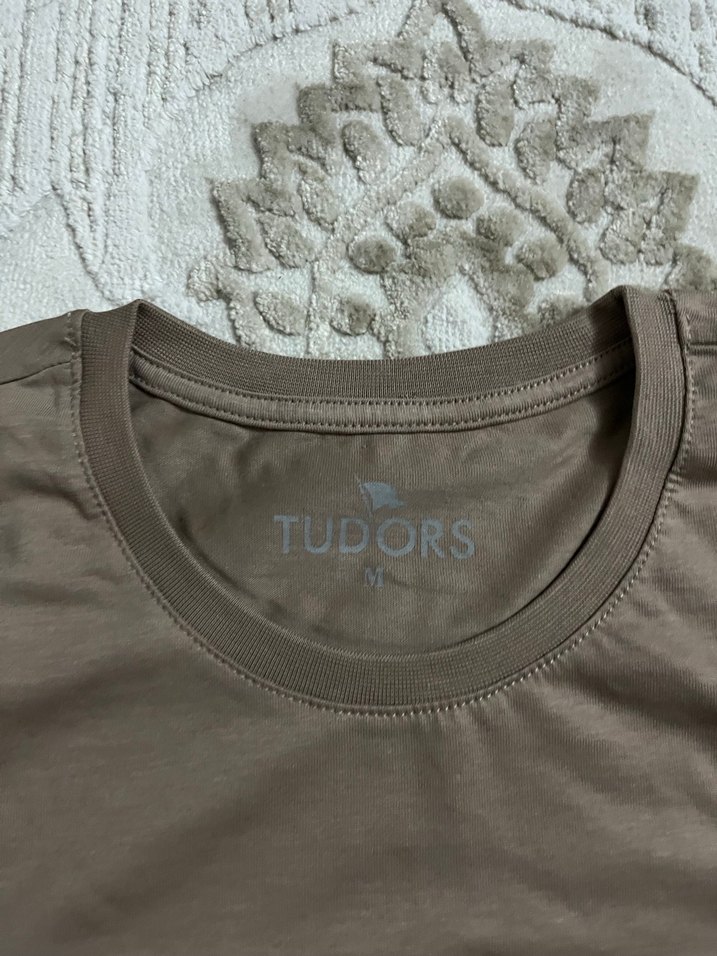 Bej Kısa Kollu Basic Erkek Tişört - Görsel 2