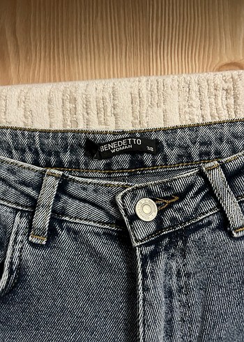 Kadın Gri Denim Regular Fit Midi Jean - Görsel 3