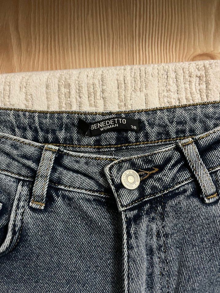 Kadın Gri Denim Regular Fit Midi Jean - Görsel 3