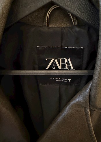 Zara Haki deri ceket - Görsel 7