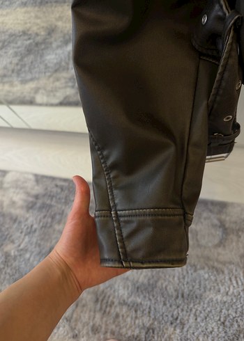 Zara Haki deri ceket - Görsel 4