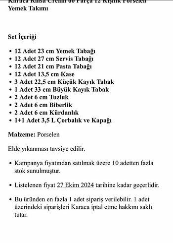 Karaca yemek takımı - Görsel 3