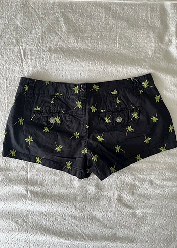 Aeropostale Kadın Yeşil Mini Şort Nakışlı Düğmeli