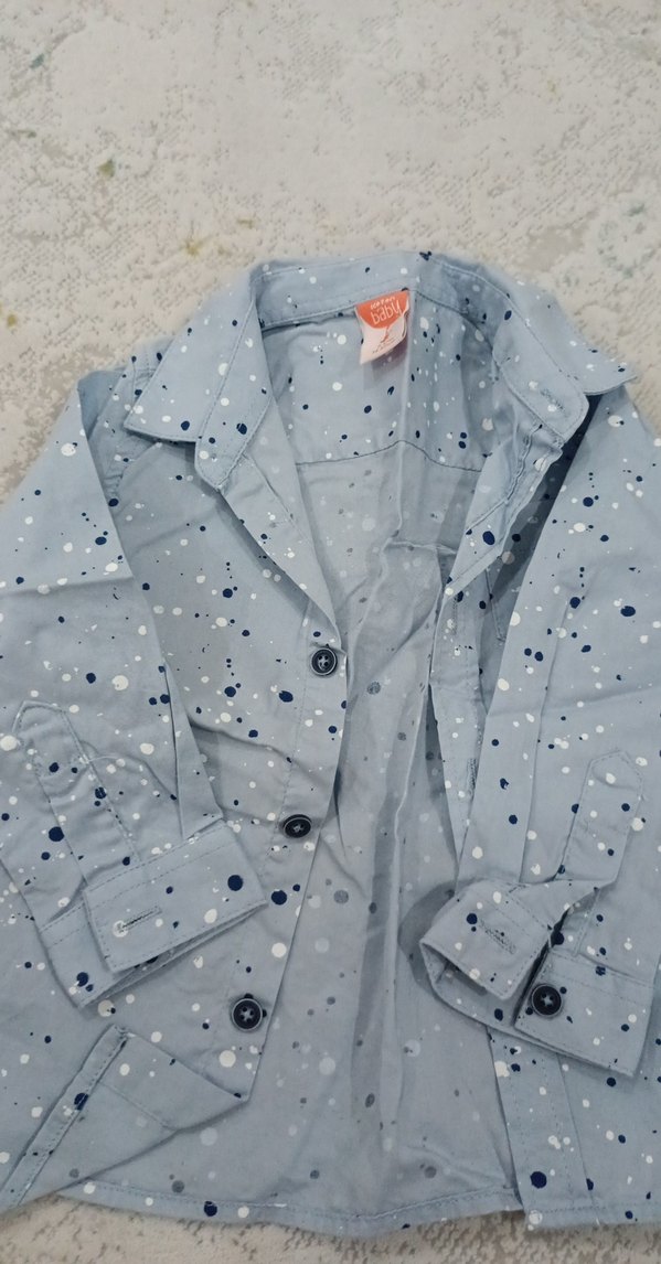 Erkek Çocuk Gri Uzun Kollu Denim Gömlek - Görsel 2